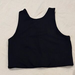 Girlfriend Collective cropped and fitted Black Tank Top